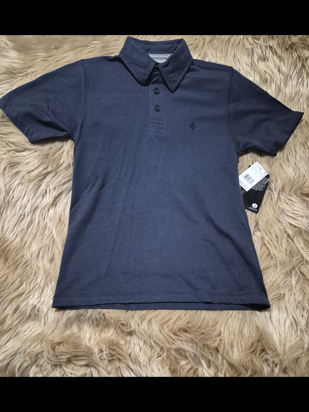 Volcom Collar 3/4 Button Up Polo Tee Shirt Size 8 S